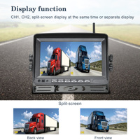 Caméra de recul sans fil pour voiture, vue large 170 degrés, WiFi 720P HD, caméra de sécurité solaire pour voiture avec moniteur 7 pouces