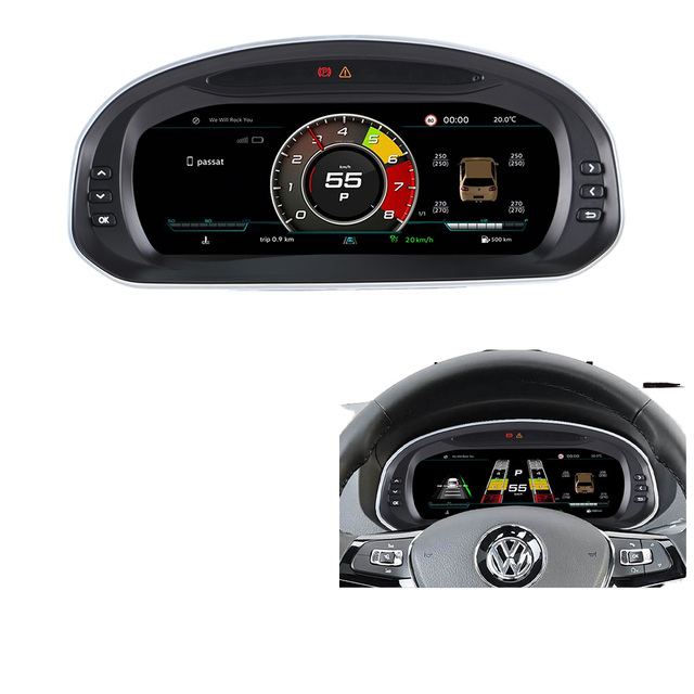 For Volkswagen Jetta 2013-2019 Dashboard Panel LCD 10.25 Inch Instrument Cluster Linux System Plug Play 12-Month Warranty