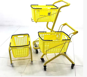 내구성 있는 플라스틱 어린이 쇼핑 바구니 트롤리 미니 슈퍼마켓 카트 (소매점용) - Product Image 1