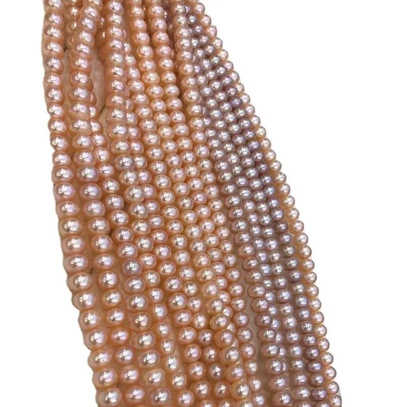 Perlas redondas de agua dulce, óvalo de colores, perlas sueltas a granel, blanco Natural, 8-9mm