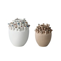 Vase décoratif en céramique artisanale de style Wabi-Sabi nordique, design créatif, corail, pour la maison, l'hôtel, le mariage, écologique, à large ouverture