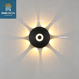 Applique murale LED en aluminium et verre trempé 6W/8W IP65, 360° 2700K Blanc chaud doux, étanche pour jardin et extérieur - Product Image 1