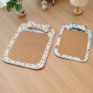 เตียงสัตว์เลี้ยงลายการ์ตูนสัตว์ ขนาด S-XL สำหรับฤดูร้อน ทำจากหวายเย็นสบาย พร้อมหมอนสำหรับแมวและสุนัข - Product Image 4