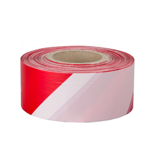 Ruban de signalisation à rayures rouges et blanches, largeur 50 mm, conforme aux normes, pour marquage de sécurité - Product Image 1
