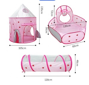 Tienda de Campaña Infantil Tipo Castillo de Princesa con Túnel, Aro <span class=keywords><strong>para</strong></span> Pelotas y Área de Juegos Interior, Tienda de Campaña Infantil Desplegable <span class=keywords><strong>para</strong></span> Bebés - Product Image 5