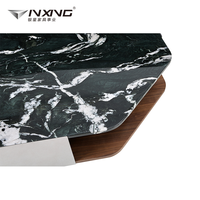 Table basse en marbre naturel YinXing C862 avec pieds en métal, design minimaliste, montage facile pour salon, meubles de maison