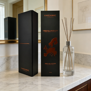 Boîte rigide personnalisée écologique et recyclable avec logo doré, base noire premium, vide, avec couvercle, pour diffuseur de parfum et diffuseur à bâtonnets - Product Image 3