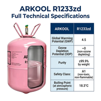 Gas Refrigerante ARKOOL R1233zd con 99.9% de Pureza para Enfriador Líquido AI, Mejor que R123, Certificado DOT, CE, REACH