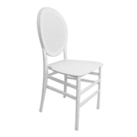 Chaise en bambou de luxe blanche, dorée et argentée, en plastique durable pour hôtel, salle à manger, fête, usage extérieur