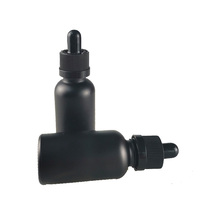 Botol Tetes Minyak Esensial Kustom 10 ml 50ml 100ml Botol Kosmetik Serum Kaca Tebal Hitam Bulat Matte Botol Minyak Rambut