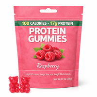 Gummies protéinés OEM, compléments sportifs en gummies, 20g, sans sucre, halal, végétaliens, gummies protéinés au whey