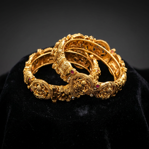 PADMAWATI Luxury Brass Gold Plated High Quality Multi Color Indian Traditional Bridal Bangles Gemstone Accents Wedding - Product Image 3