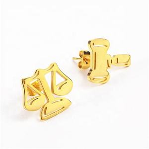 Mqaiwu — boucles d'oreilles en acier inoxydable, bijou créatif avec marteau, échelle asymétrique - Product Image 5