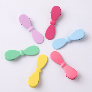 Colorful Solid <b>Bow</b> Hair <b>Clip</b> 10 Cm Duckbill <b>Clip</b> For Daily Use Plastic Resin Unisex Headdress - Product Image 1