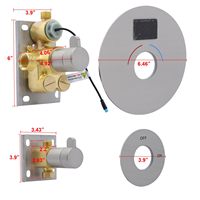 Robinet de douche thermostatique à 3 poignées en laiton brossé, jet de pluie moderne, affichage numérique de la température, combinaison libre
