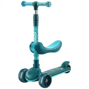 2-10 yaş çocuklar için tekerlekli ayaklı Scooter katlanabilir Kick Scooter yüksek miktar üç PU/çocuk çocuk Scooter 2 Kg 55*27*73 Cm
