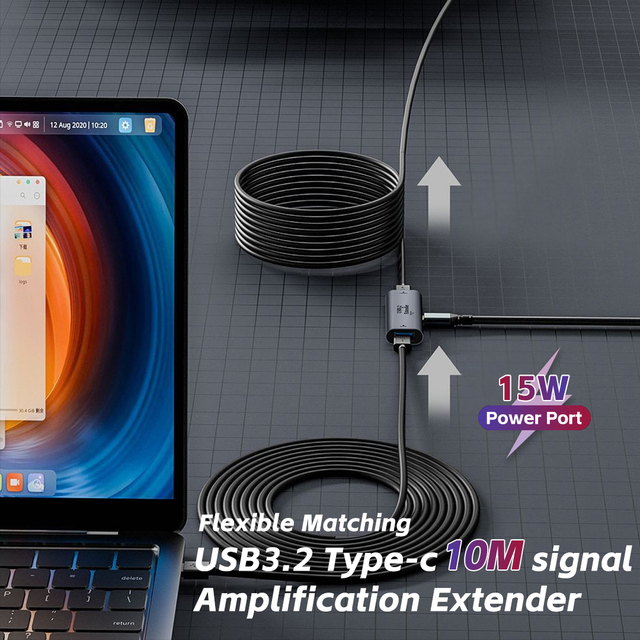 OEM Factory 10M Active USB Type C Extension Cable with Booster Bulk Wholesale 5M+5M High Flex Data Line for Industrial Camera VR