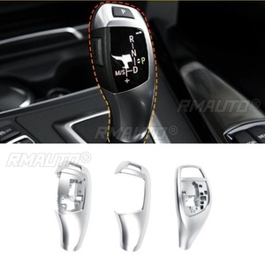 Pour BMW Série 1 2 3 5 7 X3 X4, plaque de décoration de levier de vitesse en fibre de carbone noir brillant/argenté, pour conduite à droite/à gauche, modification - Product Image 2