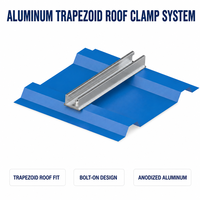 Supports de montage solaire pour toit en aluminium, pince trapézoïdale pour toit en tôle, kit de rail et de pince de fixation pour panneaux solaires