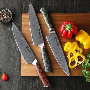 8 inç bıçak pişirme ağır tüy desen bıçak <span class=keywords><strong>KYOTO</strong></span> yüksek kalite 73 kat VG10 japon mutfak bıçağı - Product Image 5