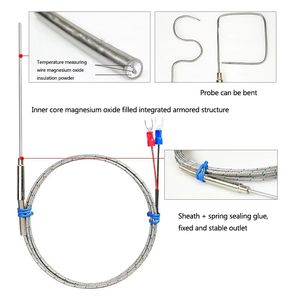 مستشعر حرارة مرن من نوع <span class=keywords><strong>Pt100</strong></span> Rtd بدرجة حرارة 1200 درجة مئوية، مزدوج حراري صناعي معزول بالمعادن من النوع <span class=keywords><strong>K</strong></span> - Product Image 2