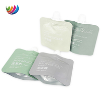 Pochette liquide en plastique personnalisée pochette d'échantillon cosmétique debout de 30ml 50ml pochettes avec bec verseur pour gel douche shampoing