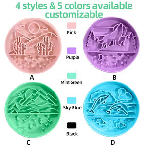 Tazón Personalizado para Perros con Cuatro Diseños, Tazón de Alimentación Lenta, Apto para Lavavajillas y Microondas, Tazón de Silicona con Diseño Antideslizante - Product Image 2