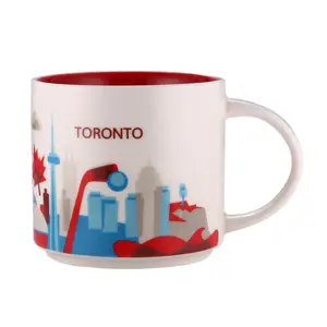 GZYSL Factory customized Souvenirs giveway 12oz ceramic mug Promotion gift Porcelain Cups with America New York City logo
