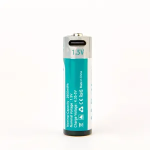 High Capacity 2600mwh 1.5v lithium Double A Rechargeable AA lithium Battery Cell For Remote Control Wireless Mouses