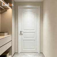 Porte intérieure classique en MDF blanc à panneaux surélevés, sur mesure, porte de chambre à 3 panneaux moulurés, taille personnalisée pour appartement et hôtel