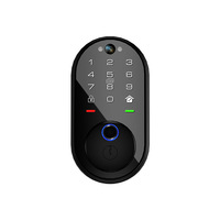 Système de verrouillage de porte en alliage d'aluminium Tuya WiFi avec caméra 100 capacité d'empreintes digitales porte en bois Compatible pour les hôtels