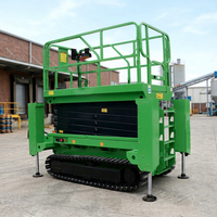Plateforme élévatrice à ciseaux électrique hydraulique sur chenilles de 250 kg, 300 kg, 500 kg avec transmission par chenilles pour travaux en hauteur