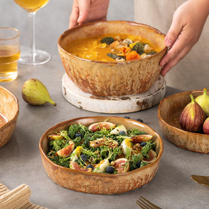 Horeca Retro Maillard Vaisselle pour Hôtels et Restaurants Assiettes assorties pour soupe salade <span class=keywords><strong>risotto</strong></span> avec Assistte Ramen Design - Product Image 1