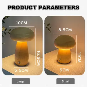 โคมไฟตั้งโต๊ะ LED แบบชาร์จไฟได้สำหรับกลางคืนโคมไฟโต๊ะไม้แบบพกพาสำหรับห้องนอนหรี่แสงได้สำหรับโต๊ะข้างเตียง - Product Image 3