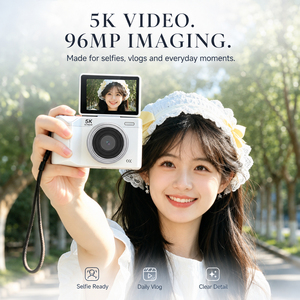 Cámara Digital Compacta 5K 96MP con Pantalla Abatible, Autoenfoque, Cámara Portátil para Vlogging y Fotografía para Estudiantes y Principiantes - Product Image 2
