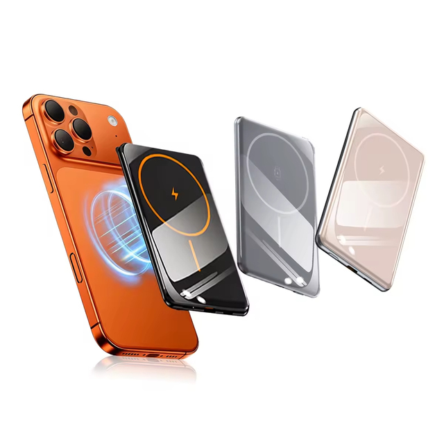 Premium Design Slim Magnetic Aluminum Alloy Wireless Power Bank 5000 10000mAh Solar Panel LED Display Outdoor Use Portable