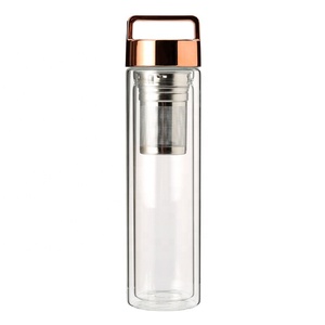 Wholesale high quality large capacity sports bottle glass <span class=keywords><strong>rose</strong></span> gold stainless steel cover - Product Image 4