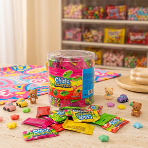 SuperLoves Sweet Chicle Assortiment de Bubble Gum Emballage carré multicolore Chewing-gum rempli de fruits Vente en gros - Product Image 3