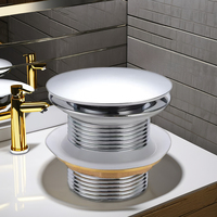 Desagüe de lavabo de acero inoxidable moderno con diseño de botón pulsador emergente de desbordamiento, enchufe emergente de baño para baños y bañera
