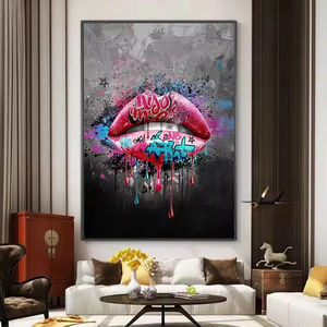 Graffiti Lip <span class=keywords><strong>Photo</strong></span> Peinture <span class=keywords><strong>sur</strong></span> <span class=keywords><strong>Toile</strong></span> Tendue pour Décoration Murale <span class=keywords><strong>Pop</strong></span> <span class=keywords><strong>Art</strong></span> Print Wall <span class=keywords><strong>Art</strong></span> Home Decoration - Product Image 6