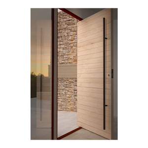 Garantie de qualité Maison rustique en bois Villa Sécurité Grande entrée avant <span class=keywords><strong>Porte</strong></span> en bois massif Simple Droite - Product Image 2