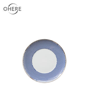 Ohere estilo japonés Retro creativo azul rayas hueso China restaurante Pizza plato principal platos para boda y fiesta conjuntos - Product Image 5