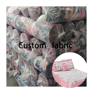 Directo de fábrica, estampado de pincel textil floral, tela de sábana de microfibra de sarga de poliéster <span class=keywords><strong>100</strong></span> tejida dispersa 3D - Product Image 1