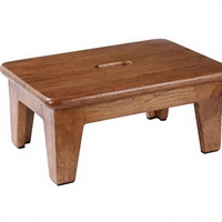 Tabouret marchepied en chêne pour adultes et seniors, plateforme d'appoint en bois, tabouret à une marche en bois