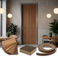 Porte intérieure en mélamine à grain de bois OEM, surface mélaminée, imitation ancienne porte en bois bleue, pour projets intérieurs de entrepreneurs