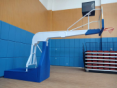 Support de basketball hydraulique portable, réglable en hauteur, avec panneau en verre trempé, cadre métallique robuste, pour extérieur