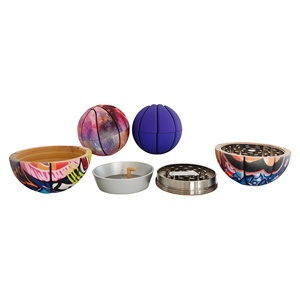 2026 New Zinc Alloy Smoke Grind Basketball Shaped Metal Grinder Manual Tobacco Grinder Smoking Accessories Wholesale - Product Image 2