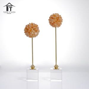 Pièces de décoration <span class=keywords><strong>tendance</strong></span> pour le salon, ornements créatifs en pierre de cristal naturelle et en cuivre, décoration intérieure moderne - Product Image 5