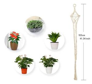 Cintre de plante en macramé de 35 pouces, panier de jardinière suspendu, perles en bois, <span class=keywords><strong>support</strong></span> de Pot de fleur décoratif, glands, décoration de maison Boho d'extérieur - Product Image 3