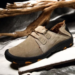 Chaussures décontractées d'extérieur en cuir véritable pour hommes, avec embout anti-collision, antidérapantes, respirantes, pour la randonnée et le travail - Product Image 2